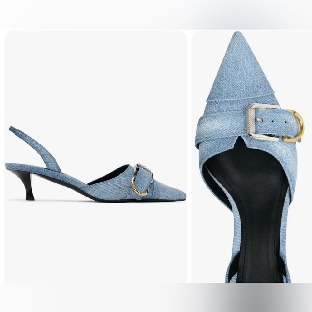 Givenchy Voyou Medium Blue Slingback Heels